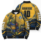 Personalized Parramatta Eels Bomber Puffer Jacket Aboriginal Dot Art - Dreamtime Rugby Mascot