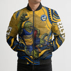 Personalized Parramatta Eels Bomber Puffer Jacket Aboriginal Dot Art - Dreamtime Rugby Mascot