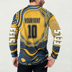 Personalized Parramatta Eels Button Sweatshirt Aboriginal Dot Art - Dreamtime Rugby Mascot