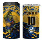 Personalized Parramatta Eels 4 in 1 Can Cooler Tumbler Aboriginal Dot Art - Dreamtime Rugby Mascot