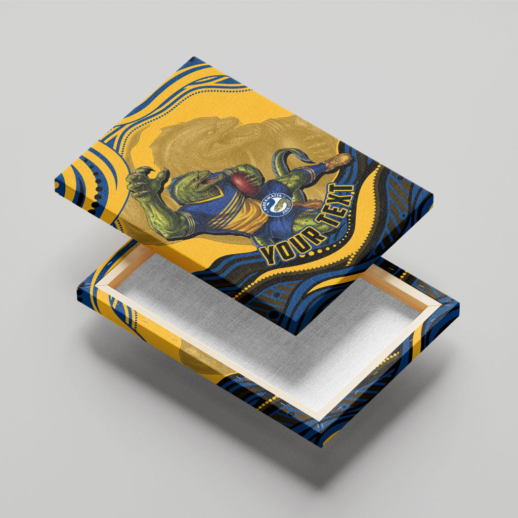 Personalized Parramatta Eels Canvas Wall Art Aboriginal Dot Art - Dreamtime Rugby Mascot