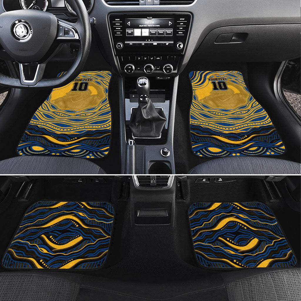 Personalized Parramatta Eels Car Mats Aboriginal Dot Art - Dreamtime Rugby Mascot
