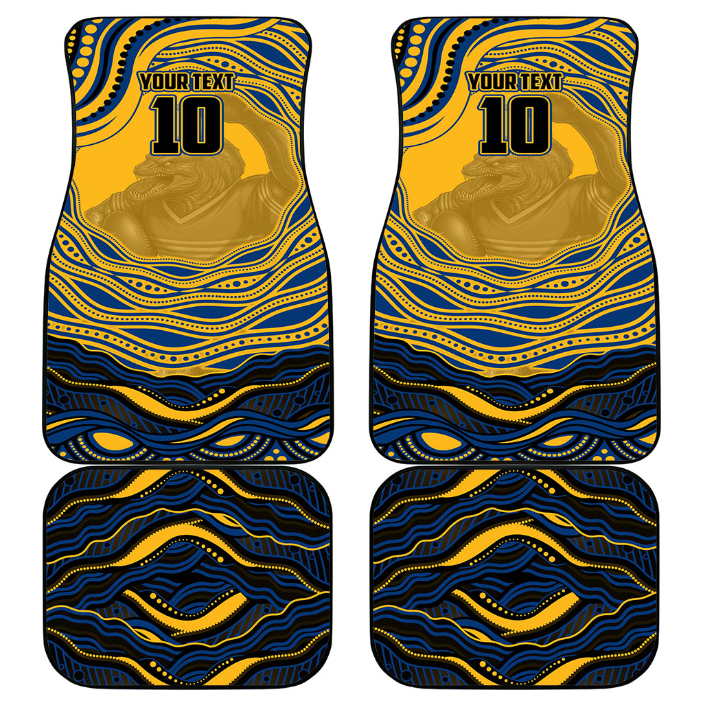 Personalized Parramatta Eels Car Mats Aboriginal Dot Art - Dreamtime Rugby Mascot