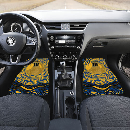 Personalized Parramatta Eels Car Mats Aboriginal Dot Art - Dreamtime Rugby Mascot