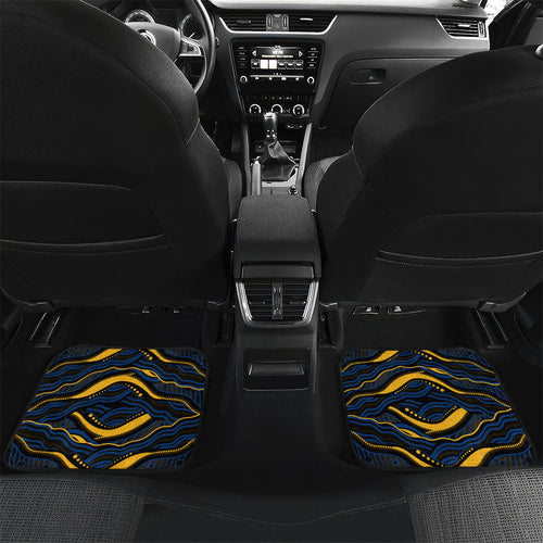 Personalized Parramatta Eels Car Mats Aboriginal Dot Art - Dreamtime Rugby Mascot