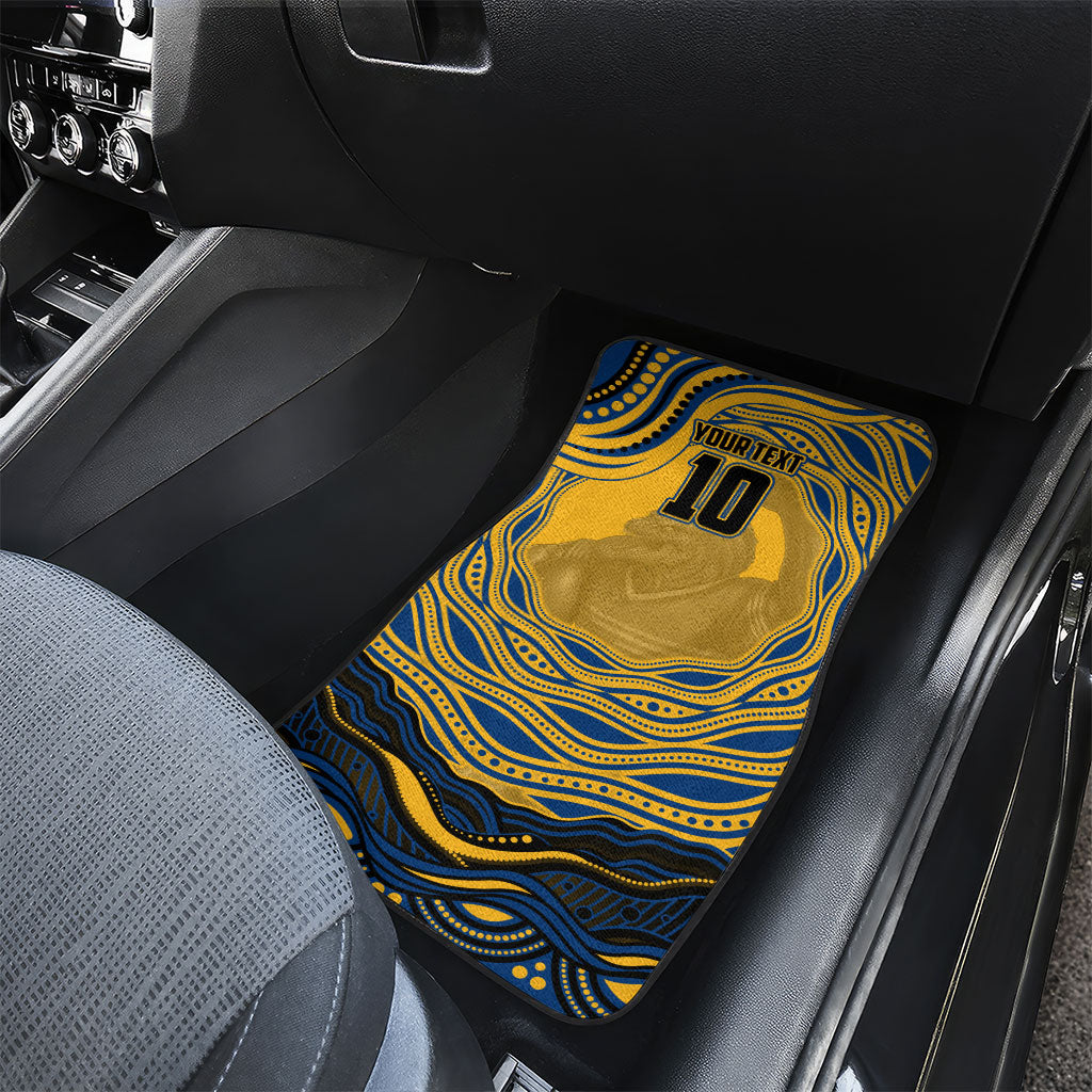 Personalized Parramatta Eels Car Mats Aboriginal Dot Art - Dreamtime Rugby Mascot