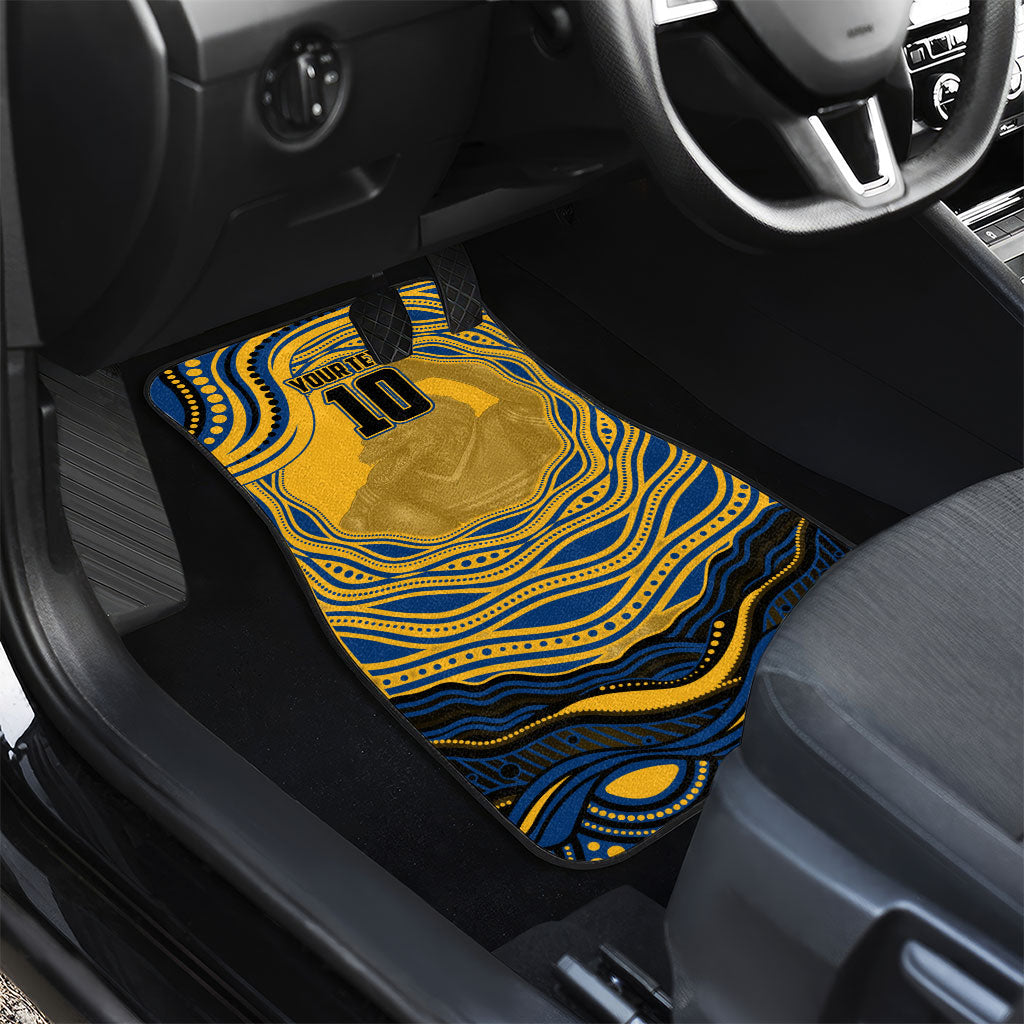 Personalized Parramatta Eels Car Mats Aboriginal Dot Art - Dreamtime Rugby Mascot
