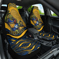 Personalized Parramatta Eels Car Seat Cover Aboriginal Dot Art - Dreamtime Rugby Mascot