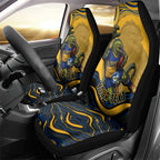 Personalized Parramatta Eels Car Seat Cover Aboriginal Dot Art - Dreamtime Rugby Mascot