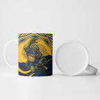 Personalized Parramatta Eels Ceramic Mug Aboriginal Dot Art - Dreamtime Rugby Mascot