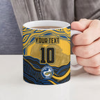 Personalized Parramatta Eels Ceramic Mug Aboriginal Dot Art - Dreamtime Rugby Mascot
