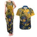 Personalized Parramatta Eels Couples Matching Tank Maxi Dress and Hawaiian Shirt Aboriginal Dot Art - Dreamtime Rugby Mascot
