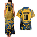 Personalized Parramatta Eels Couples Matching Tank Maxi Dress and Hawaiian Shirt Aboriginal Dot Art - Dreamtime Rugby Mascot