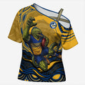 Personalized Parramatta Eels Cross Shoulder Shirt Aboriginal Dot Art - Dreamtime Rugby Mascot