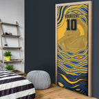 Personalized Parramatta Eels Door Cover Aboriginal Dot Art - Dreamtime Rugby Mascot