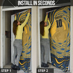 Personalized Parramatta Eels Door Cover Aboriginal Dot Art - Dreamtime Rugby Mascot