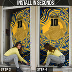 Personalized Parramatta Eels Door Cover Aboriginal Dot Art - Dreamtime Rugby Mascot