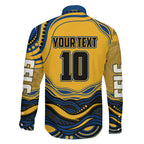 Personalized Parramatta Eels Family Matching Tank Maxi Dress and Hawaiian Shirt Aboriginal Dot Art - Dreamtime Rugby Mascot