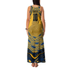 Personalized Parramatta Eels Family Matching Tank Maxi Dress and Hawaiian Shirt Aboriginal Dot Art - Dreamtime Rugby Mascot