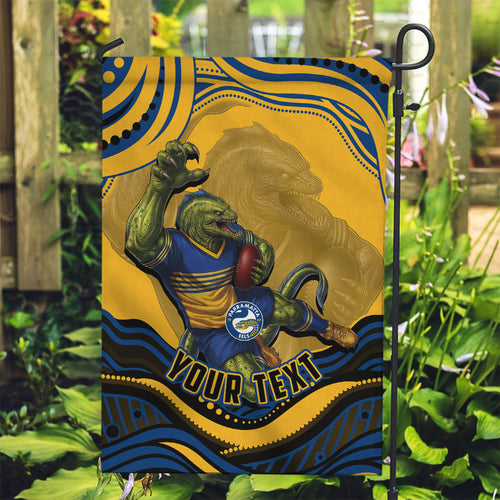 Personalized Parramatta Eels Garden Flag Aboriginal Dot Art - Dreamtime Rugby Mascot