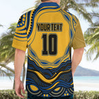 Personalized Parramatta Eels Hawaiian Shirt Aboriginal Dot Art - Dreamtime Rugby Mascot