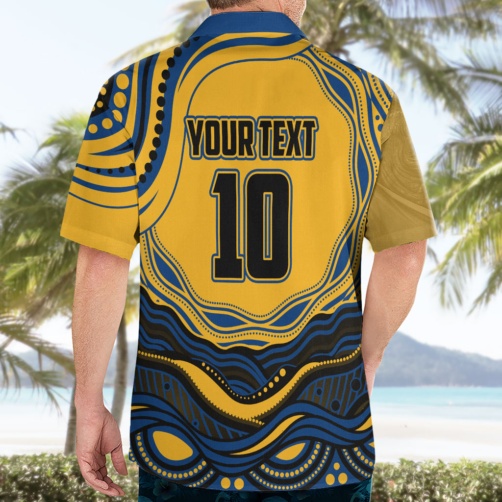 Personalized Parramatta Eels Hawaiian Shirt Aboriginal Dot Art - Dreamtime Rugby Mascot
