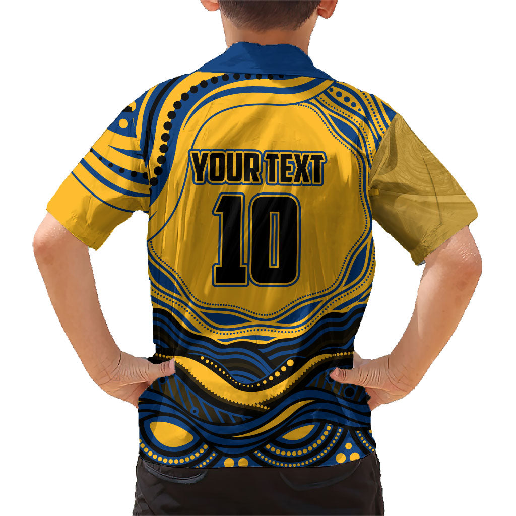 Personalized Parramatta Eels Hawaiian Shirt Aboriginal Dot Art - Dreamtime Rugby Mascot