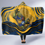 Personalized Parramatta Eels Hooded Blanket Aboriginal Dot Art - Dreamtime Rugby Mascot