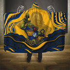 Personalized Parramatta Eels Hooded Blanket Aboriginal Dot Art - Dreamtime Rugby Mascot