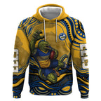 Personalized Parramatta Eels Hoodie Aboriginal Dot Art - Dreamtime Rugby Mascot