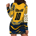 Personalized Parramatta Eels Hoodie Dress Aboriginal Dot Art - Dreamtime Rugby Mascot