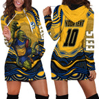 Personalized Parramatta Eels Hoodie Dress Aboriginal Dot Art - Dreamtime Rugby Mascot