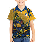 Personalized Parramatta Eels Kid Hawaiian Shirt Aboriginal Dot Art - Dreamtime Rugby Mascot