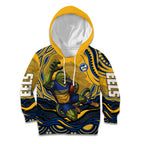 Personalized Parramatta Eels Kid Hoodie Aboriginal Dot Art - Dreamtime Rugby Mascot