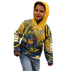 Personalized Parramatta Eels Kid Hoodie Aboriginal Dot Art - Dreamtime Rugby Mascot