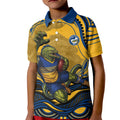 Personalized Parramatta Eels Kid Polo Shirt Aboriginal Dot Art - Dreamtime Rugby Mascot
