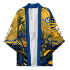 Personalized Parramatta Eels Kimono Aboriginal Dot Art - Dreamtime Rugby Mascot