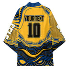 Personalized Parramatta Eels Kimono Aboriginal Dot Art - Dreamtime Rugby Mascot