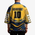 Personalized Parramatta Eels Kimono Aboriginal Dot Art - Dreamtime Rugby Mascot
