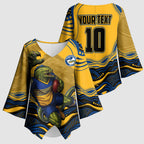 Personalized Parramatta Eels Kimono Sleeve Blouse Aboriginal Dot Art - Dreamtime Rugby Mascot