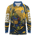 Personalized Parramatta Eels Long Sleeve Polo Shirt Aboriginal Dot Art - Dreamtime Rugby Mascot