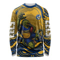Personalized Parramatta Eels Long Sleeve Shirt Aboriginal Dot Art - Dreamtime Rugby Mascot