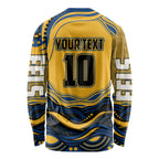 Personalized Parramatta Eels Long Sleeve Shirt Aboriginal Dot Art - Dreamtime Rugby Mascot
