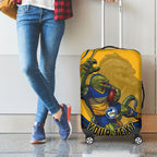 Personalized Parramatta Eels Luggage Cover Aboriginal Dot Art - Dreamtime Rugby Mascot