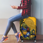 Personalized Parramatta Eels Luggage Cover Aboriginal Dot Art - Dreamtime Rugby Mascot