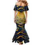 Personalized Parramatta Eels Mermaid Dress Aboriginal Dot Art - Dreamtime Rugby Mascot
