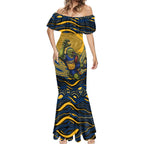Personalized Parramatta Eels Mermaid Dress Aboriginal Dot Art - Dreamtime Rugby Mascot