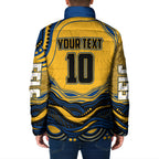 Personalized Parramatta Eels Padded Jacket Aboriginal Dot Art - Dreamtime Rugby Mascot