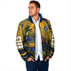 Personalized Parramatta Eels Padded Jacket Aboriginal Dot Art - Dreamtime Rugby Mascot