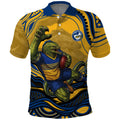 Personalized Parramatta Eels Polo Shirt Aboriginal Dot Art - Dreamtime Rugby Mascot